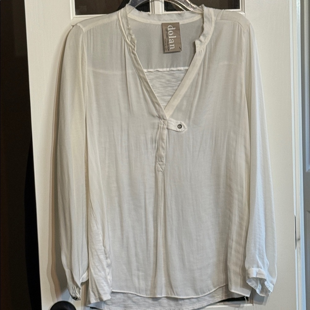 DOLAN Anthropologie Soft White Tunic Top Small Minimalist Capsule Preppy